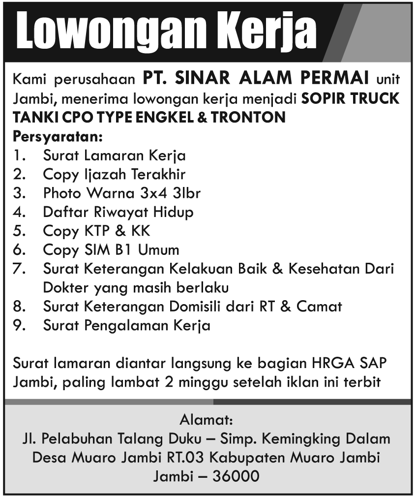Post navigation Sumber berita, pencarian dan pemasaran lowongan kerja terbaru untuk daerah Jakarta, Bandung, Bogor, Bali, Surabaya, Malang, dan daerah-daerah Indonesia lainnya.